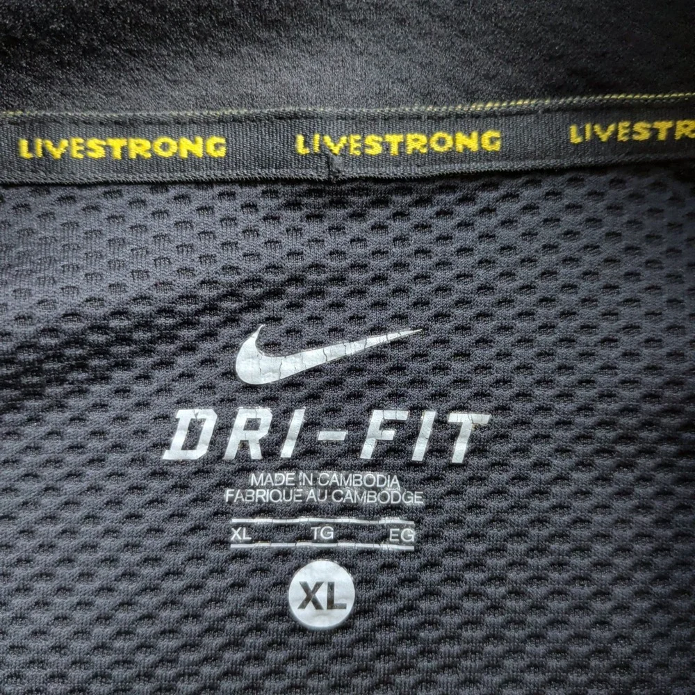 Nike Dri-FIT Livestrong Quarter Zip Pullover Mens XL Black Yellow 302224-010